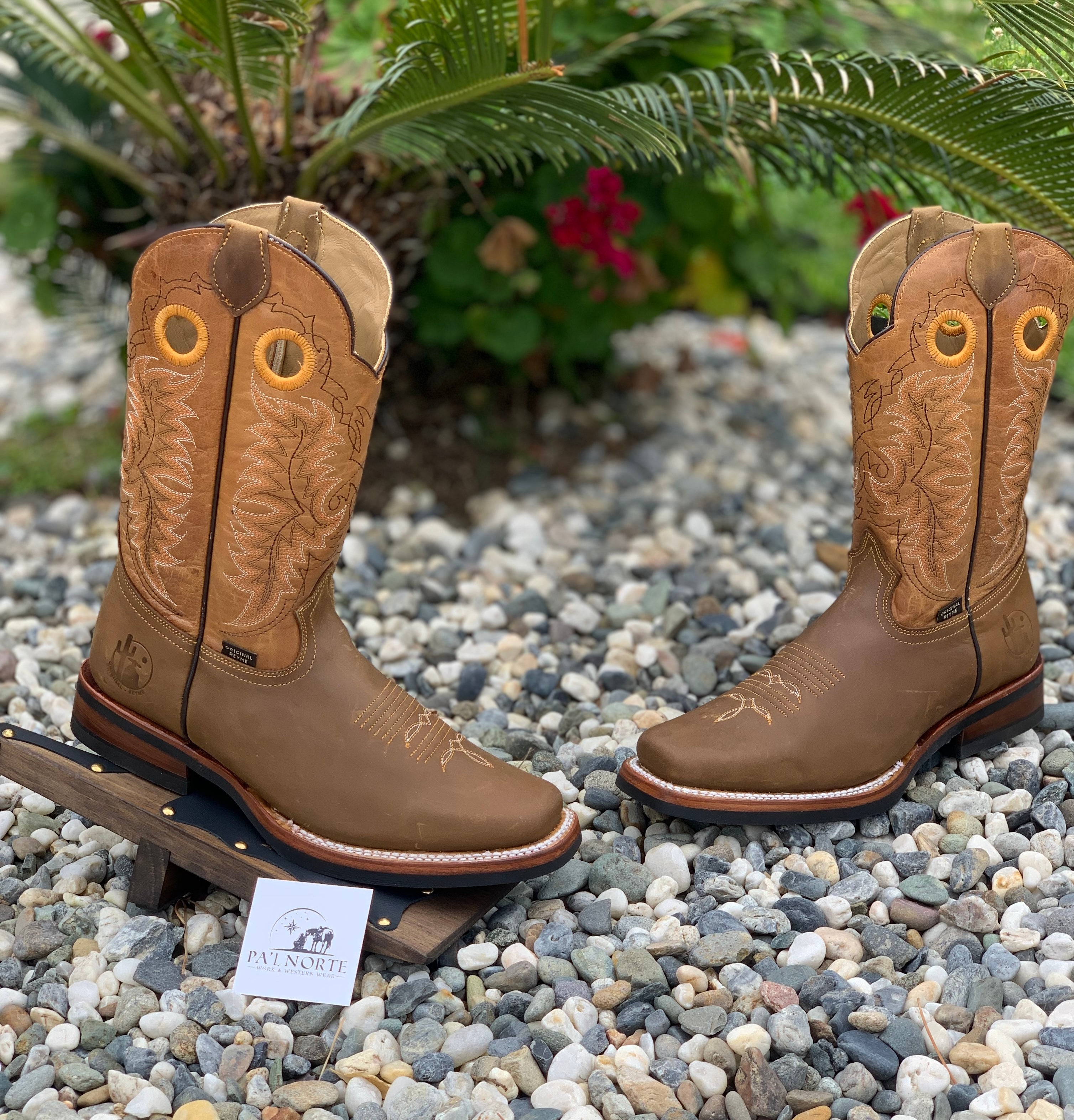 Crazy Tan Square Toe Reyme Boot Pa'l Norte Work Western Wear - Main Image