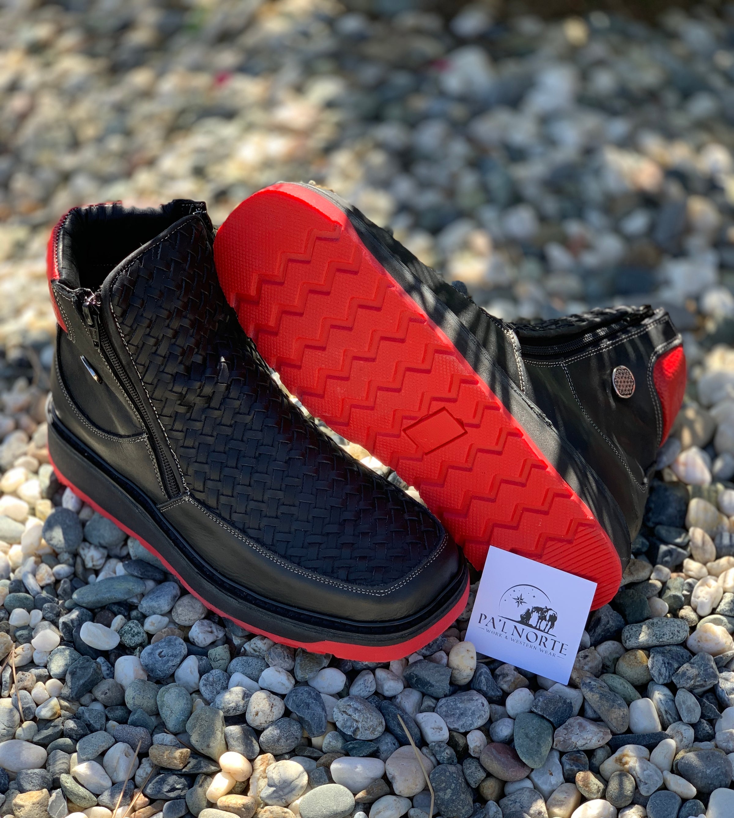 Botines macho petatillo suela roja Pa'l Norte Work Western Wear
